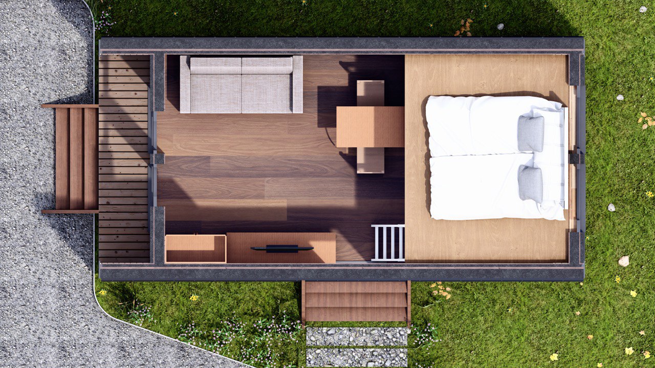 Tiny House -  Modulhus - Mini hus, Færdighus - 28 m² - Energieffektivt - SIP-Model