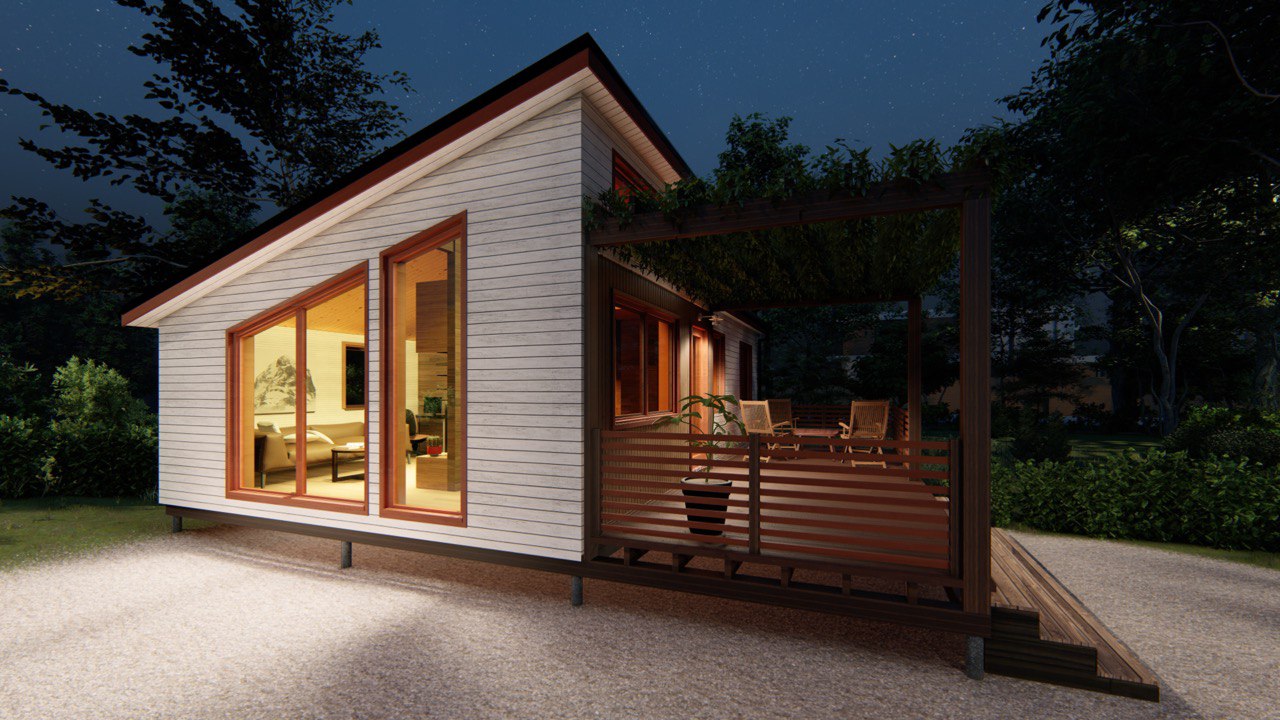 Tiny House -  Modulhus - Mini hus, Færdighus - 50 m² - Energieffektivt - SIP-Model